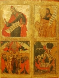 Икона четырёхчастная, двухсоставная.